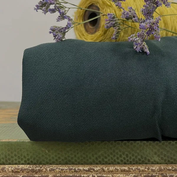 Pantalon drapé Mathilde - sergé de viscose vert anglais